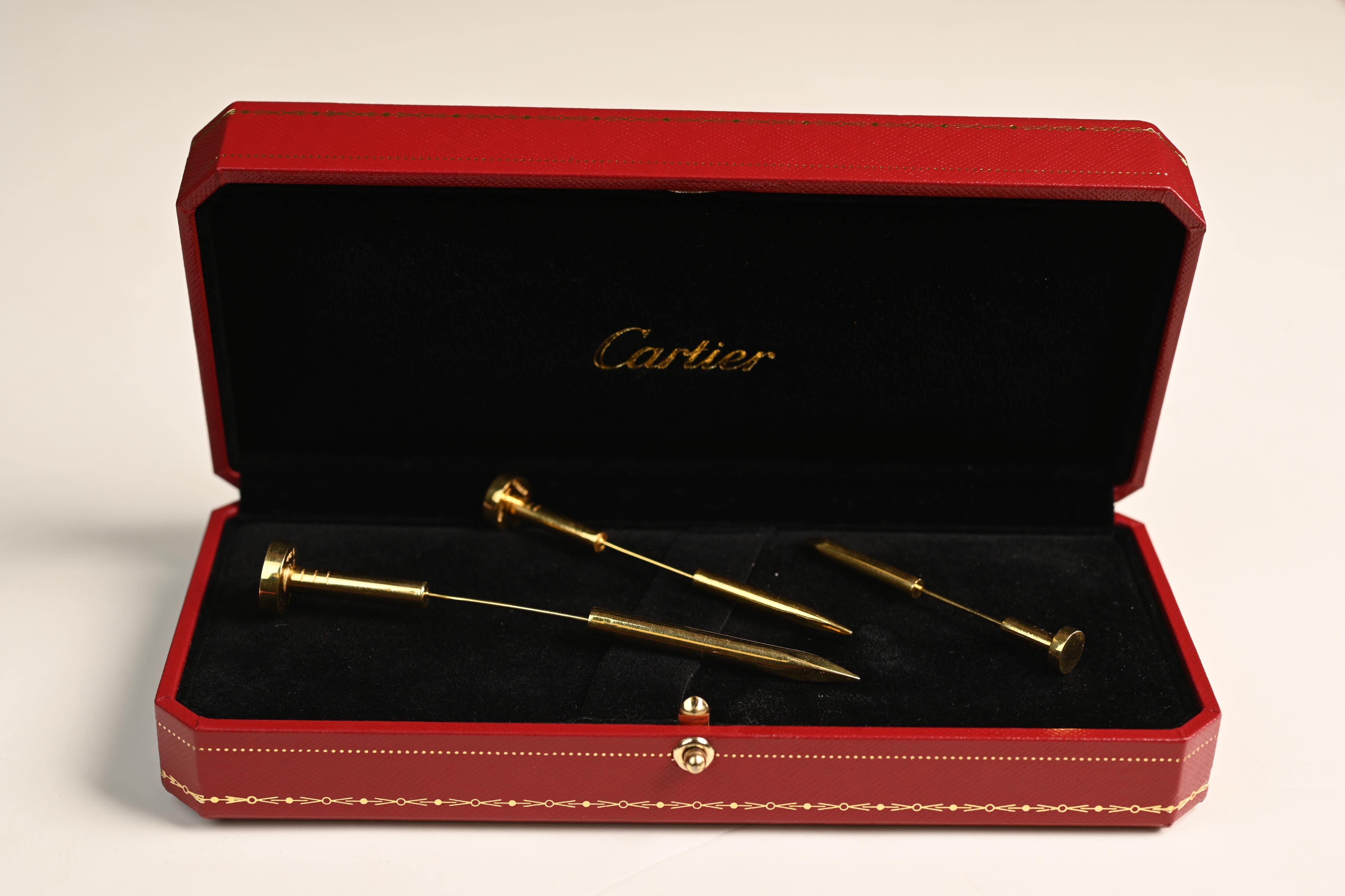 A. Cipullo For Cartier Jabot Pins, Yellow Gold 1
