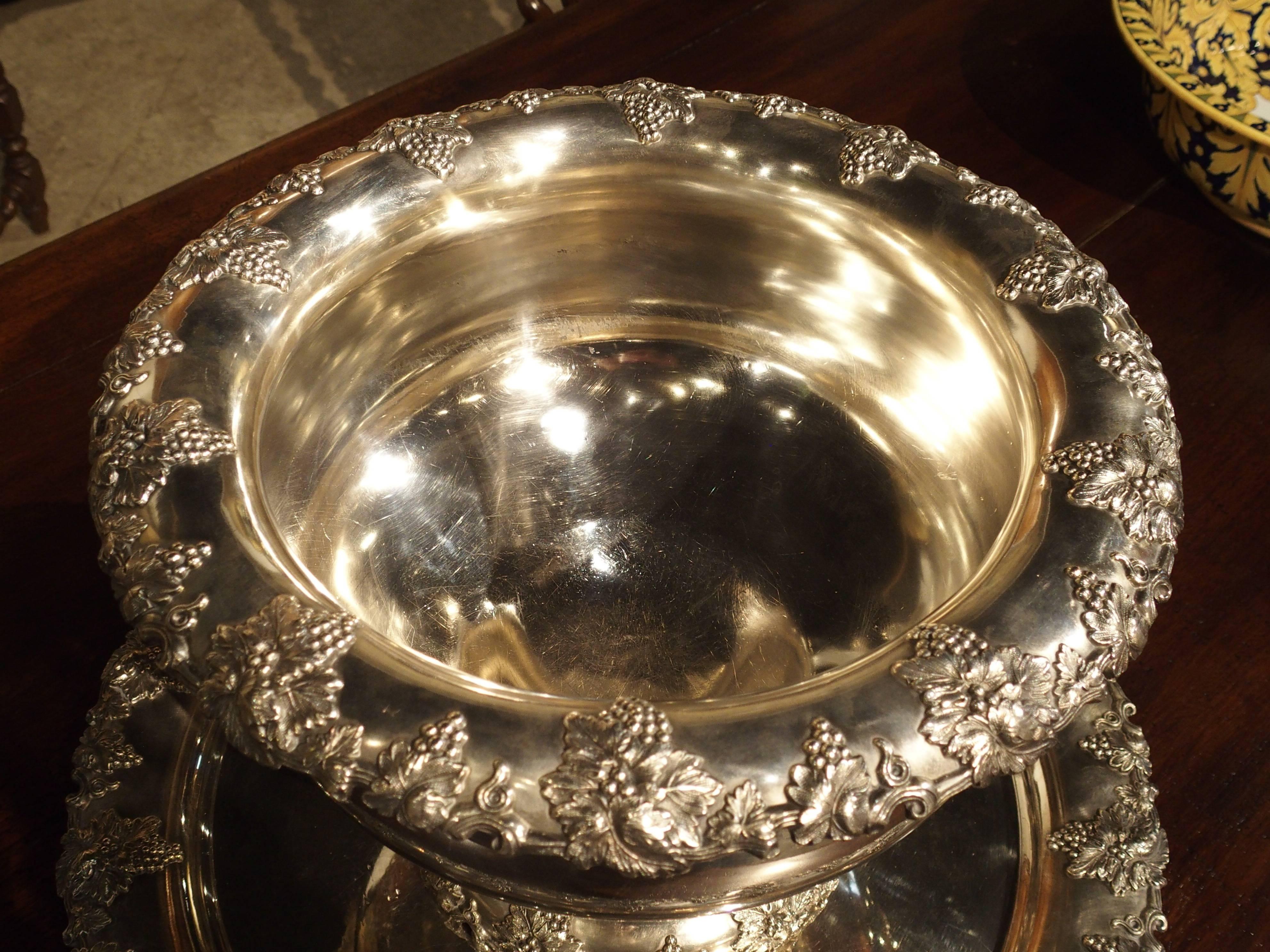 Silver Plated Punch Bowl and Tray, circa 1900 In Good Condition In Dallas, TX