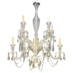 Lámpara francesa de cristal de Baccarat de 1900 con 10 luces