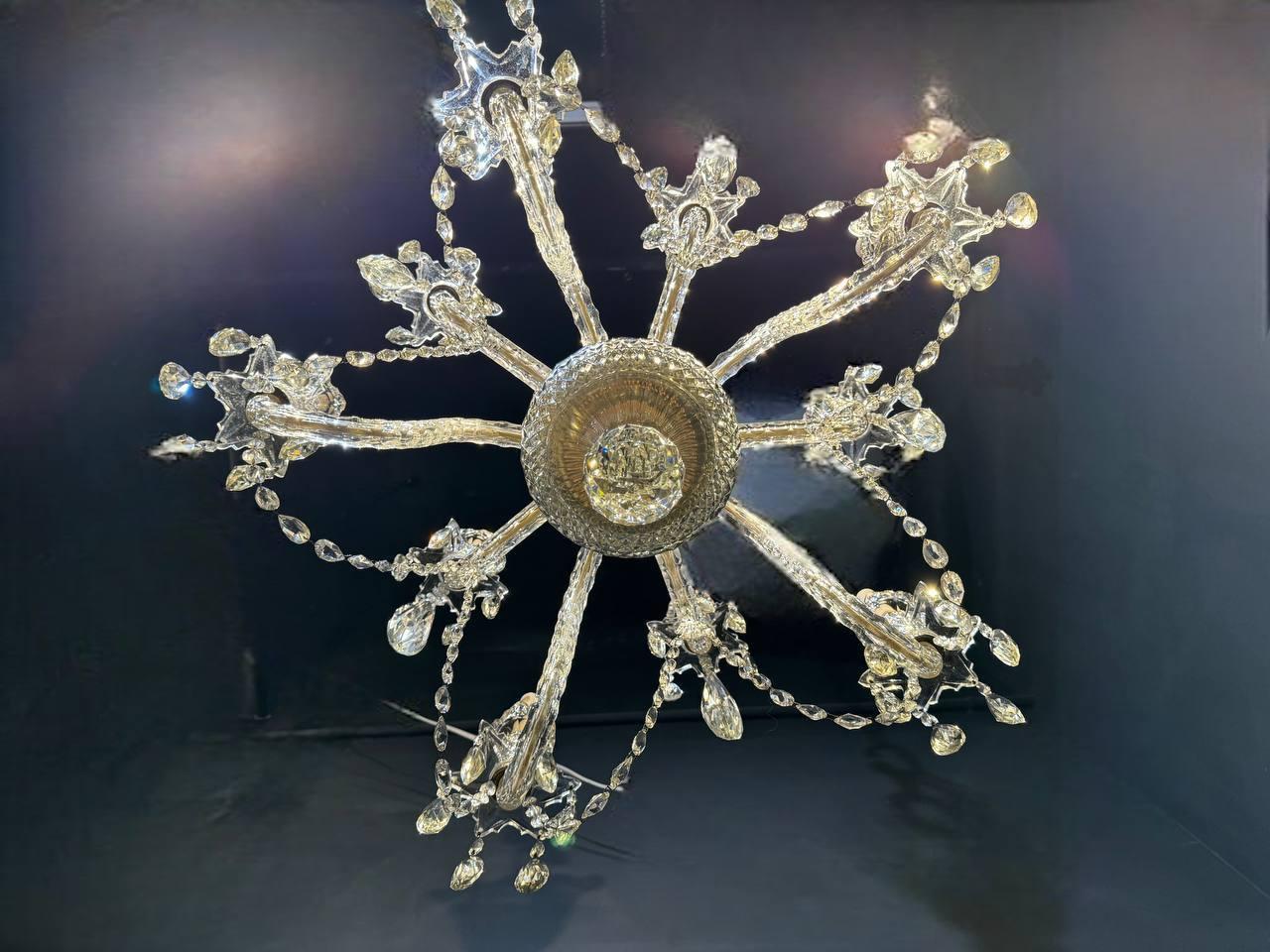 Lustre en cristal de Baccarat à 10 Lights, datant de 1900 en vente 3