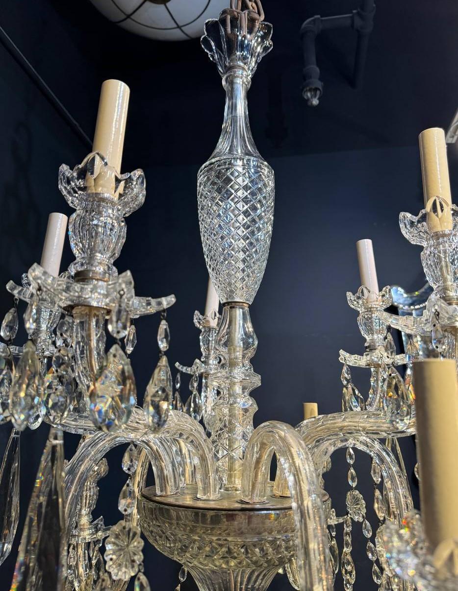 Lustre en cristal de Baccarat à 10 Lights, datant de 1900 en vente 1