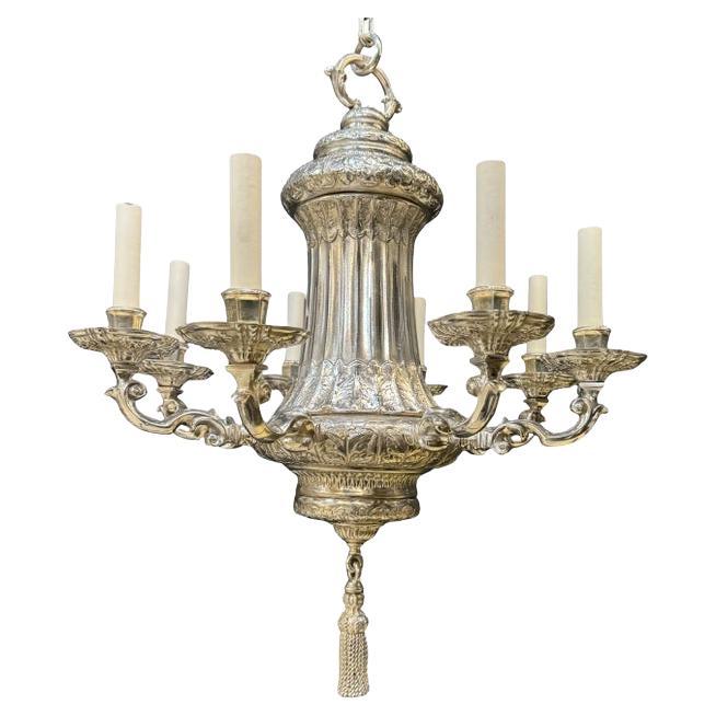 1900 Caldwell Silver Plated Chandelier 8 Lights