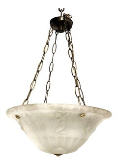 1900's White Molded Glass Light Fixture with Cherubs