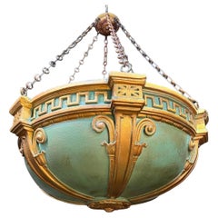 A circa 1900's Neoclassic style  light fixture with interior lights