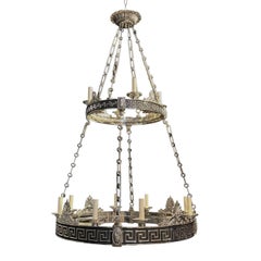 1900's Silver Plated Neoclassic Chandelier with 16 lights