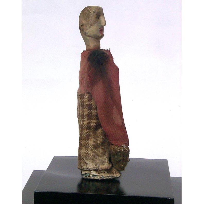 circa 1910 Hand Carved Folk Art Man with Red Shirt, from a Logging Group For Sale 3