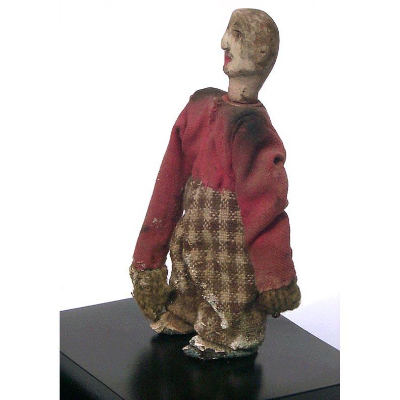 circa 1910 Hand Carved Folk Art Man with Red Shirt, from a Logging Group For Sale 4