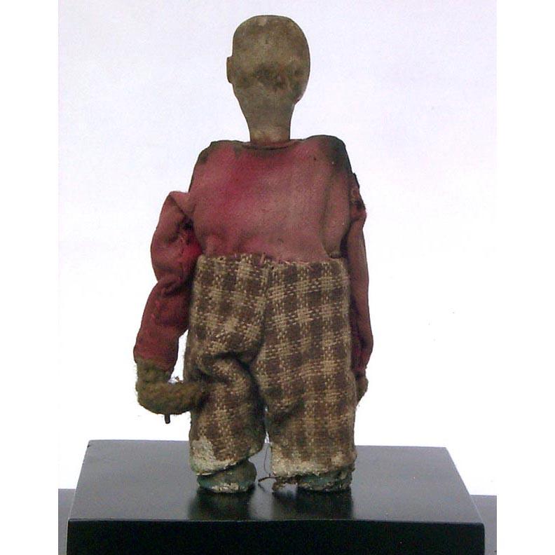 circa 1910 Hand Carved Folk Art Man with Red Shirt, from a Logging Group For Sale 5