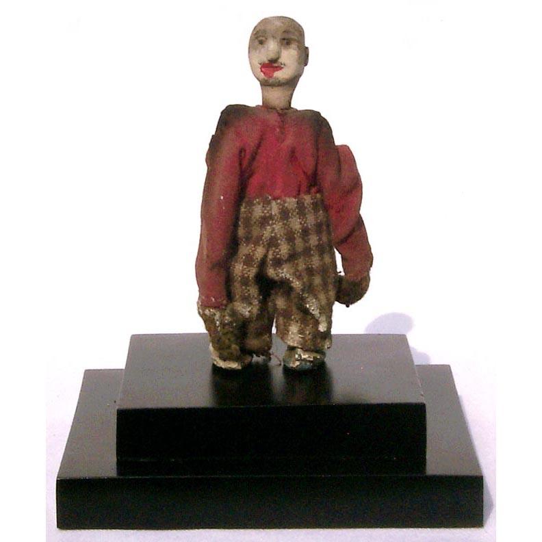 circa 1910 Hand Carved Folk Art Man with Red Shirt, from a Logging Group For Sale 1