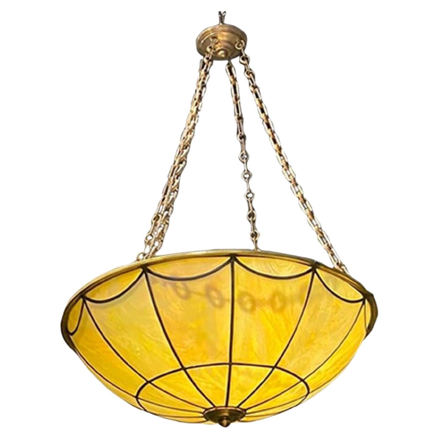 1920's American Leaded Glass Light fixture For Sale
