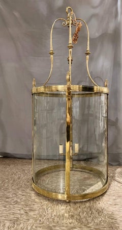 Lanterna Caldwell grande in bronzo dorato del 1920