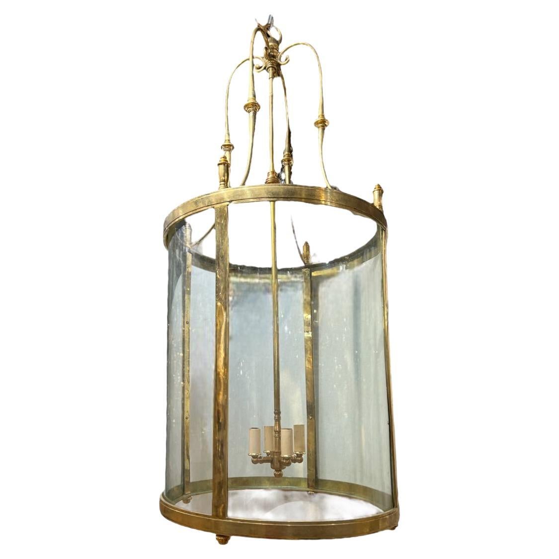 1920's Caldwell Large Gilt Bronze Lantern For Sale