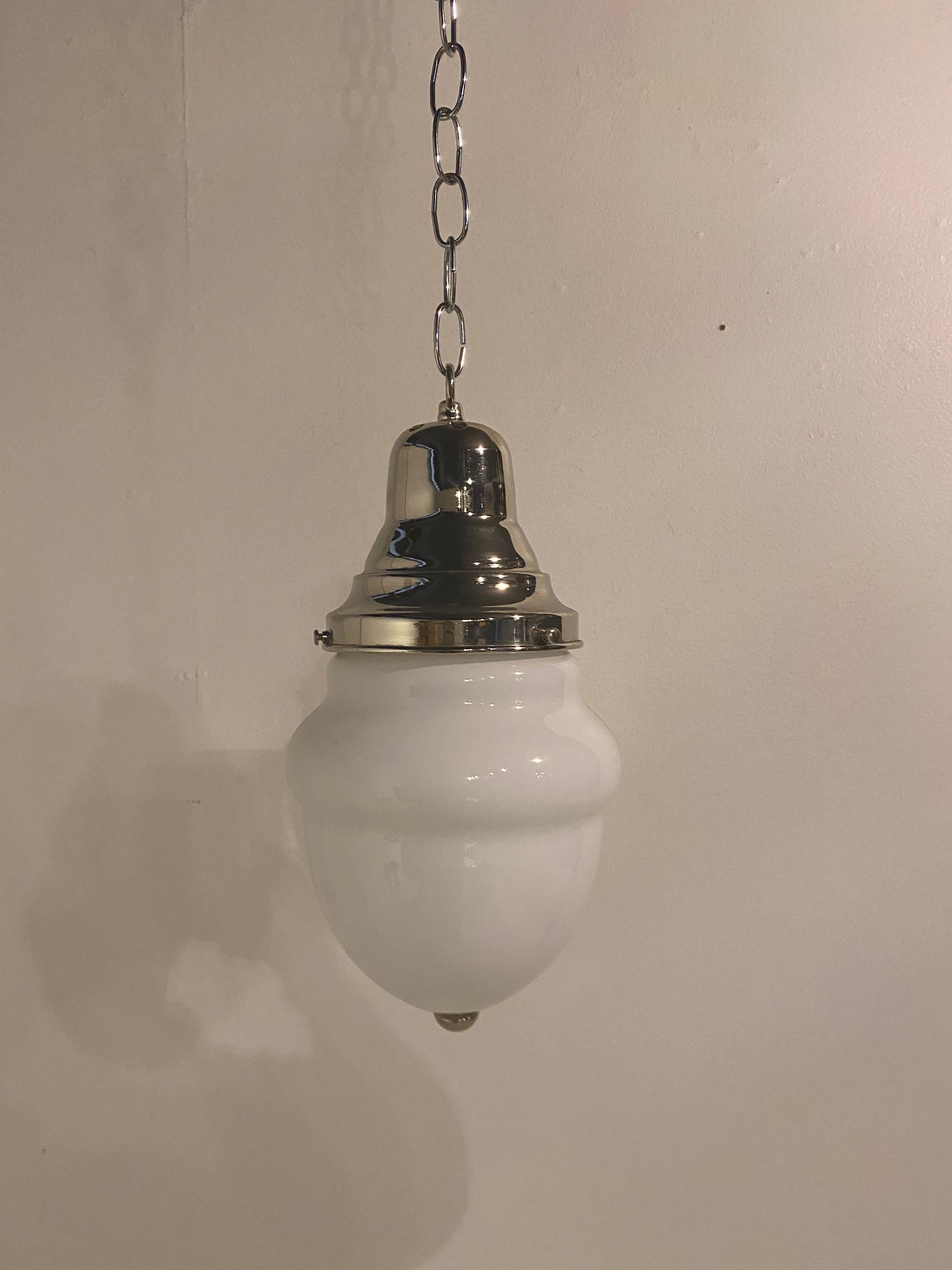 French Provincial 1920's French Small Opaline Glass Light Fixtures For Sale