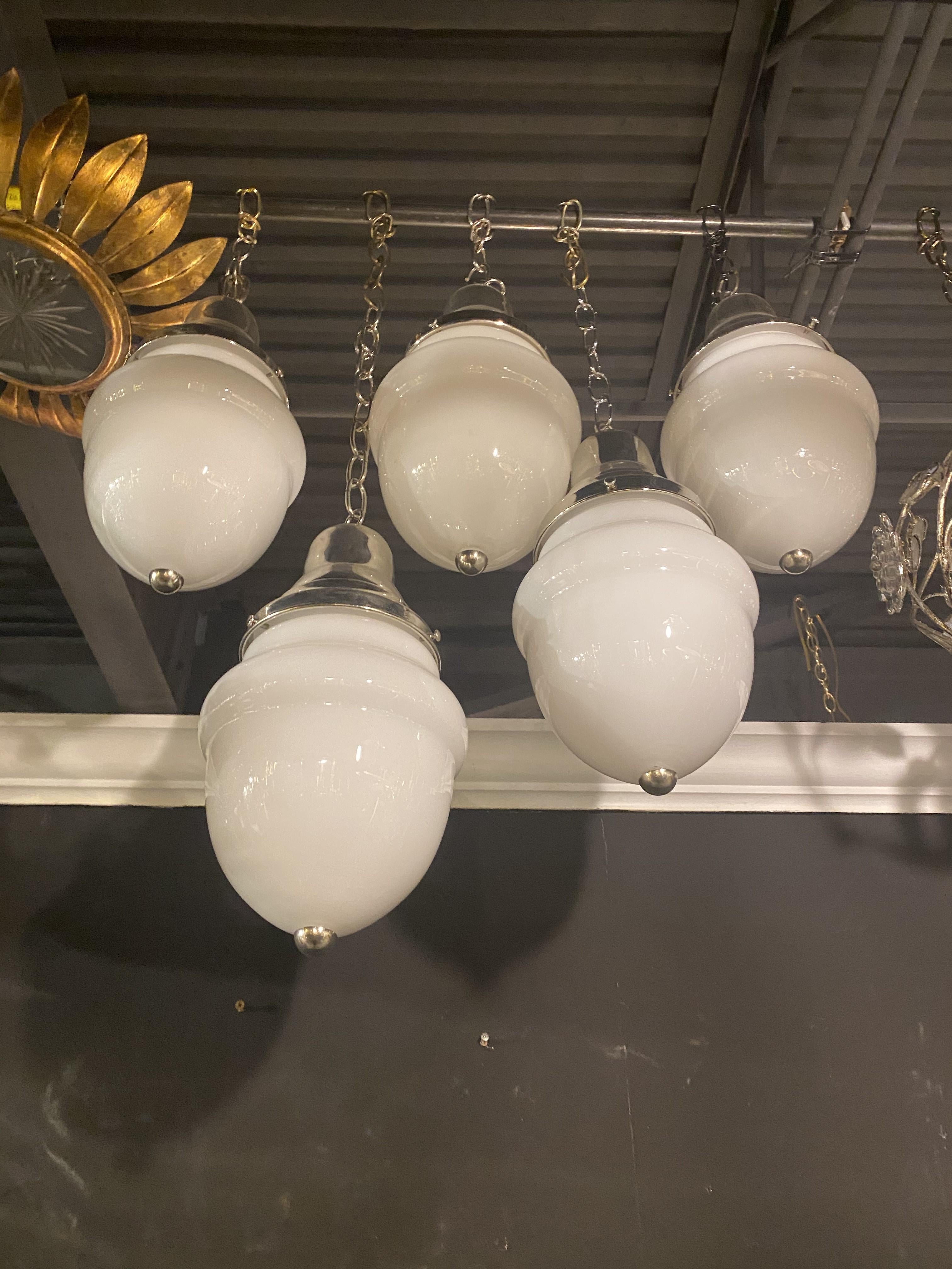 1920's French Small Opaline Glass Light Fixtures In Good Condition For Sale In New York, NY