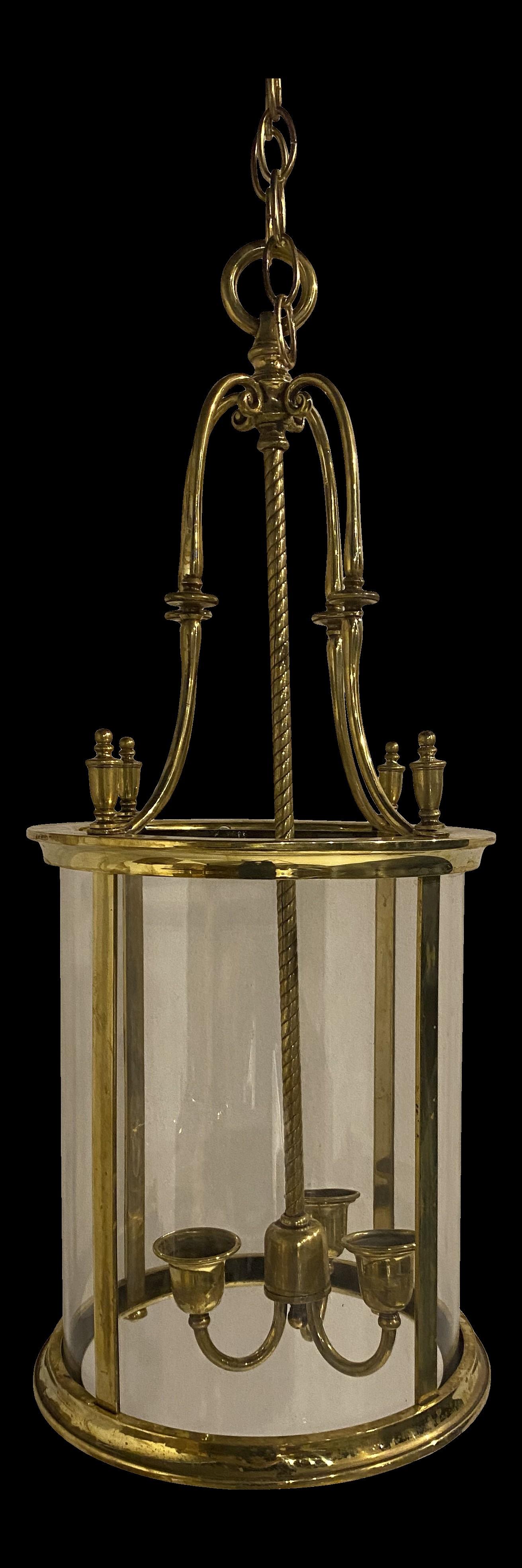 A circa 1920's Caldwell bronze lantern with glass inset, from Waldorf Hotel.