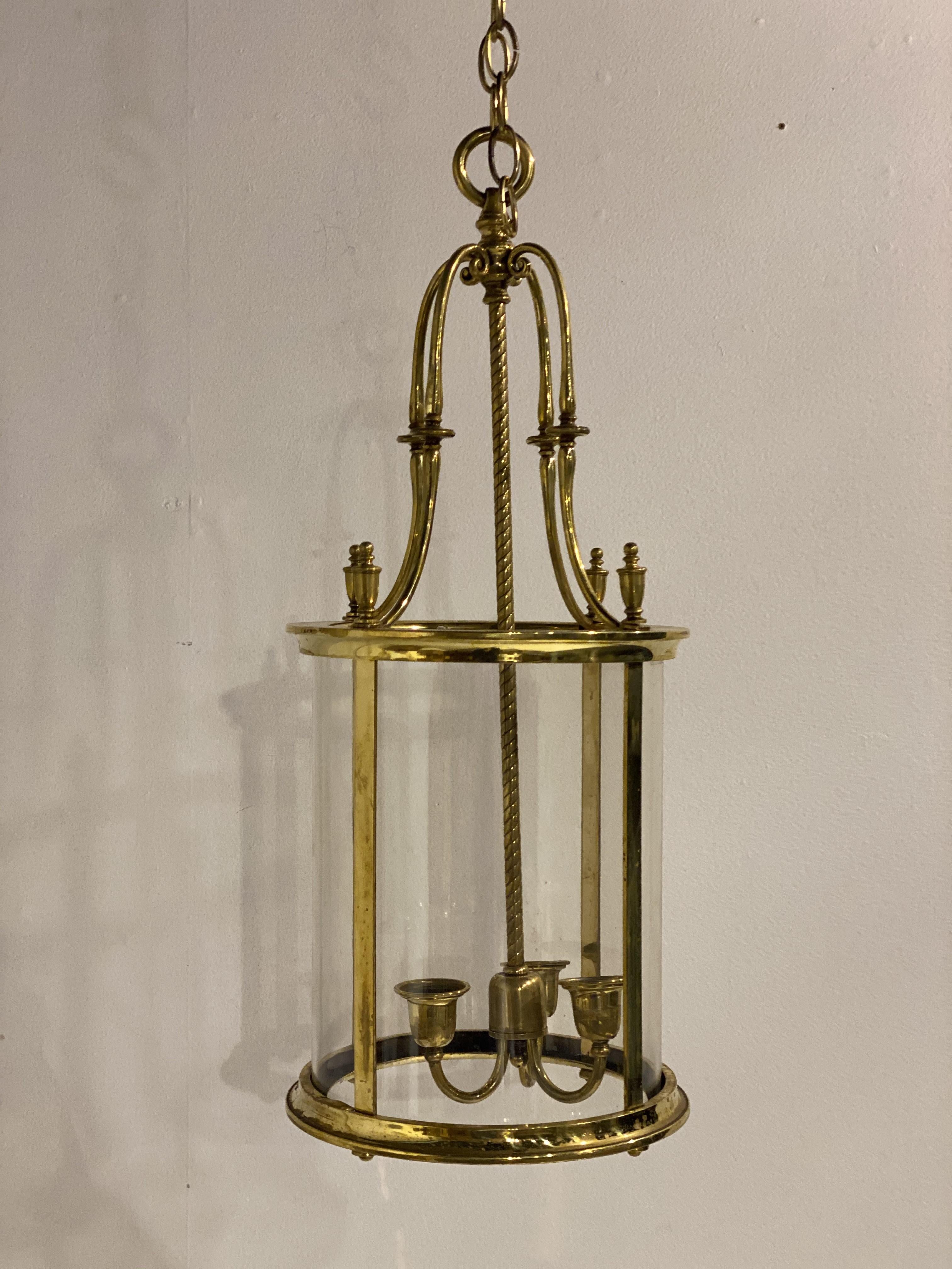 American 1920's Caldwell Gilt Bronze Lantern For Sale