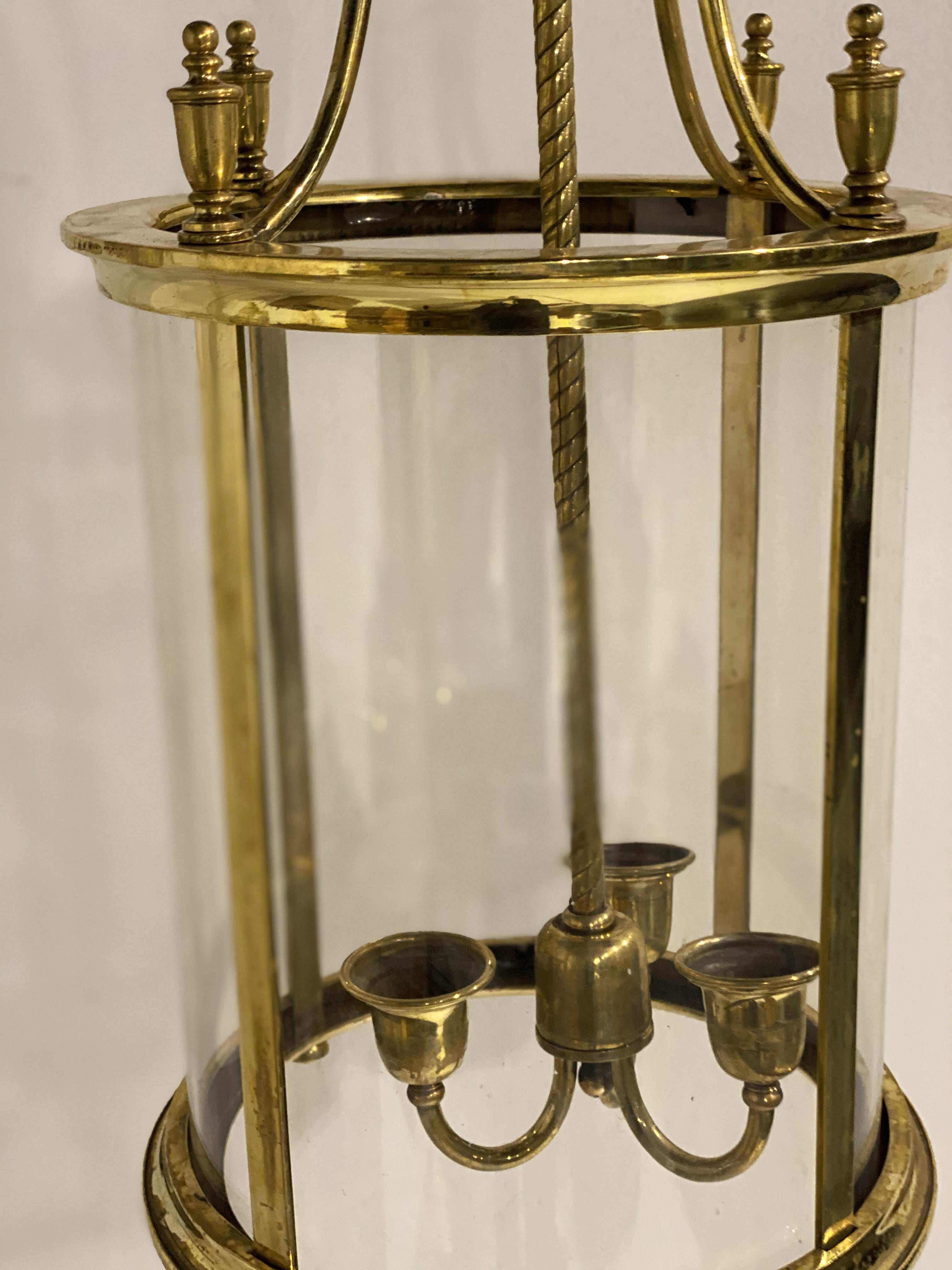 1920's Caldwell Gilt Bronze Lantern In Good Condition For Sale In New York, NY