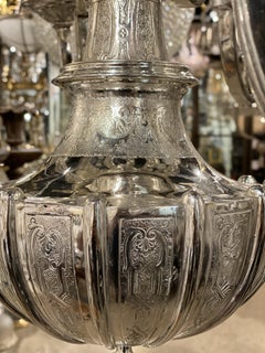 1920's Silver Plated Caldwell Engraved Chandelier