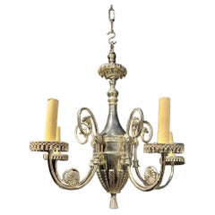 1920's Small Silver Plated Caldwell Chandelier