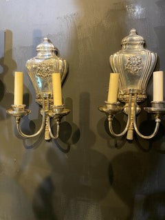 1920's Silver Plated Caldwell Sconces