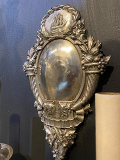 1920's Silver Plated Caldwell Sconces with Ship Design