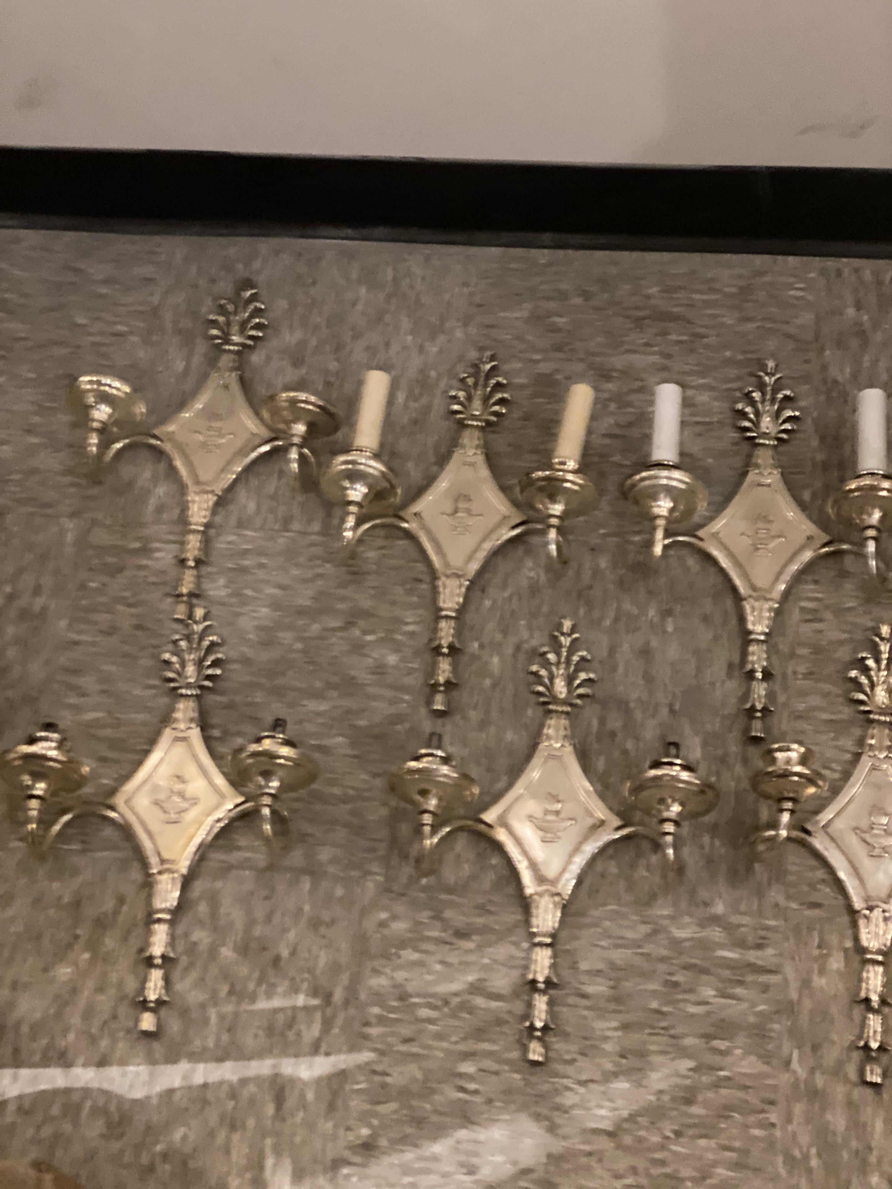 Early 20th Century 1920's Silver Plated Caldwell Sconces For Sale