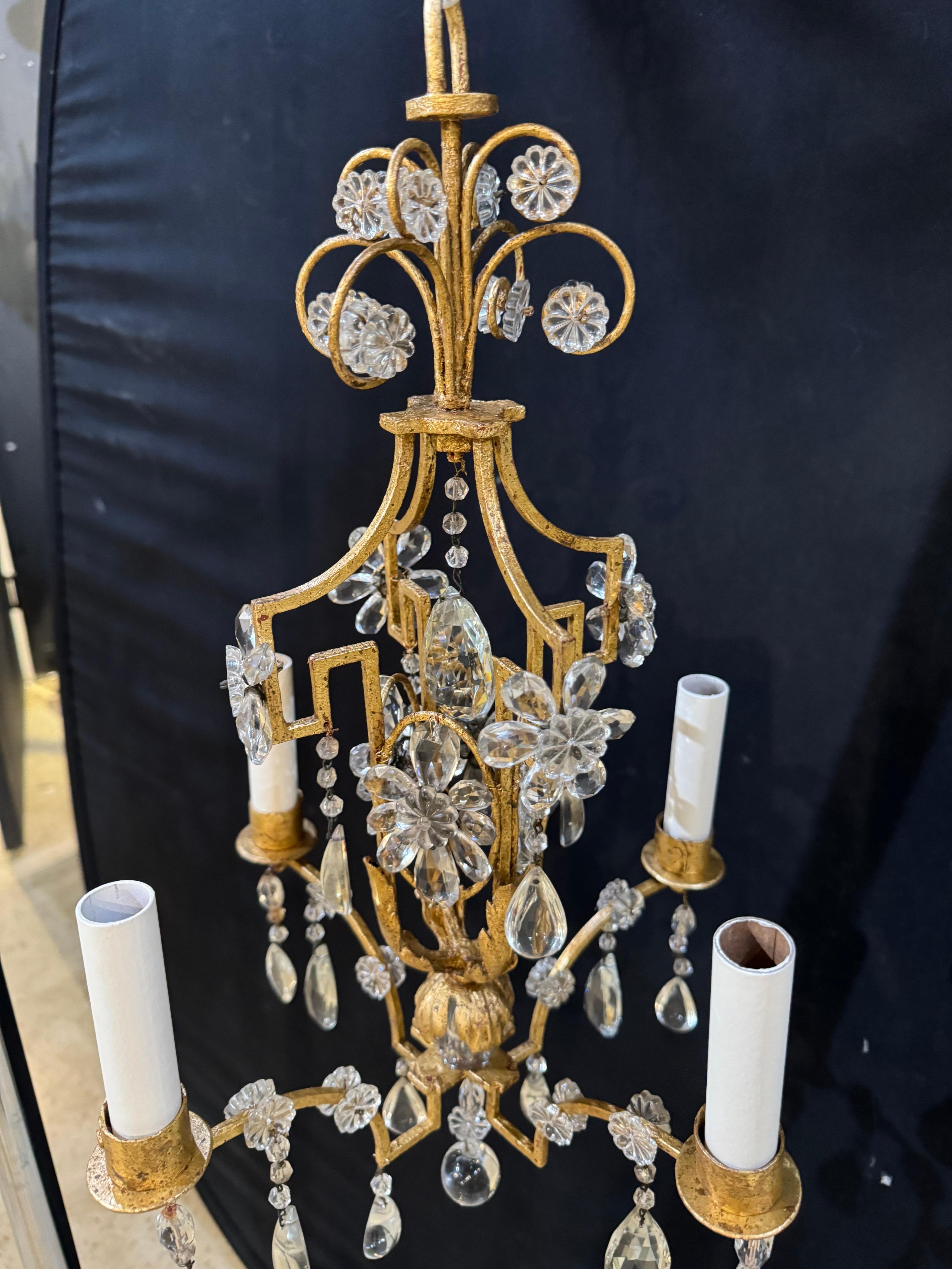 Metà XX secolo Piccolo lampadario Eleg degli anni '30 francese Bagues in vendita