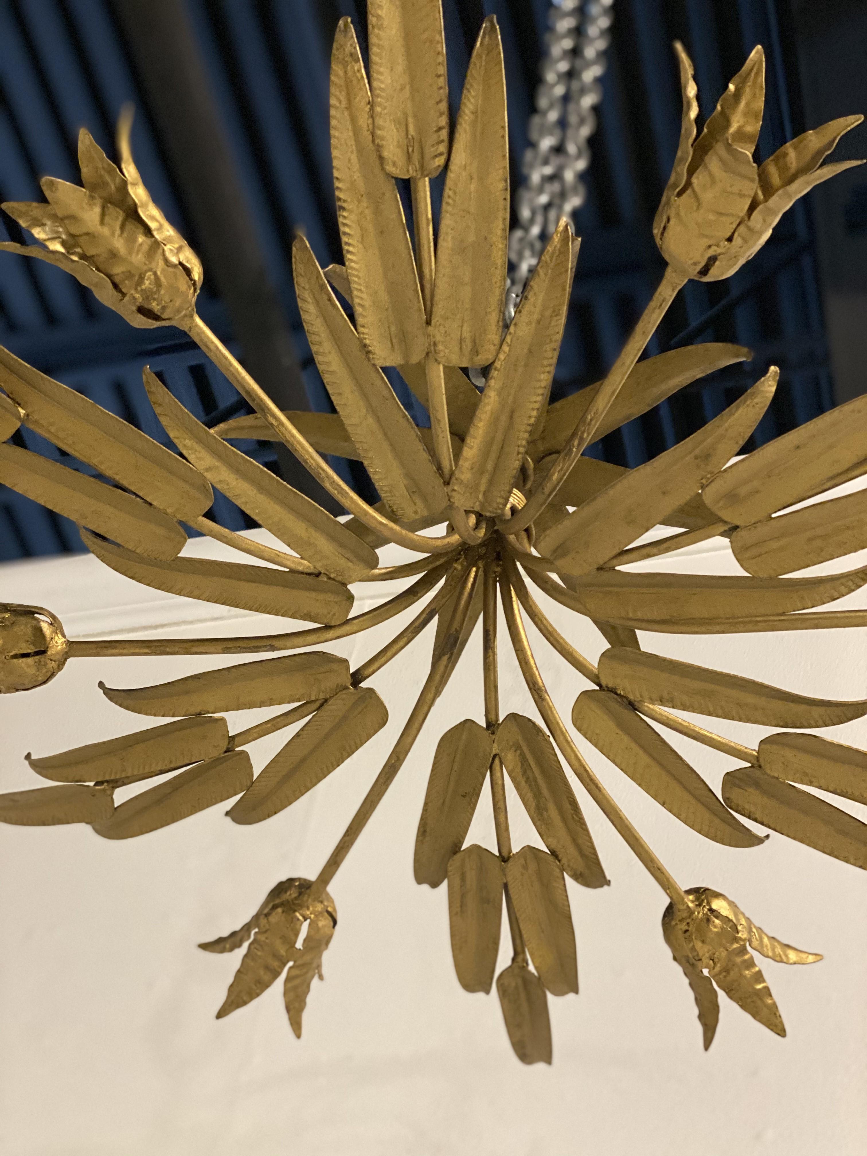 French Provincial 1930's French Sunburst Light Fixture  For Sale