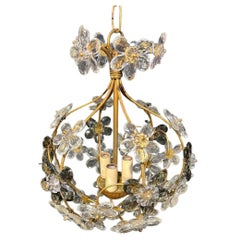 1930's French Bagues Glass Flower Light Fixture 
