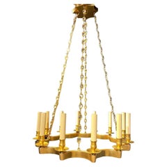 A circa 1930's Italian gilt bronze  chandelier