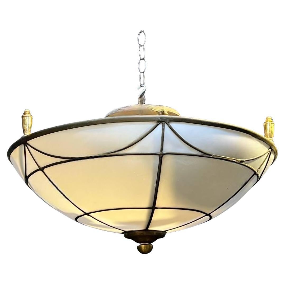 1930's Leaded Glass Light Fixture