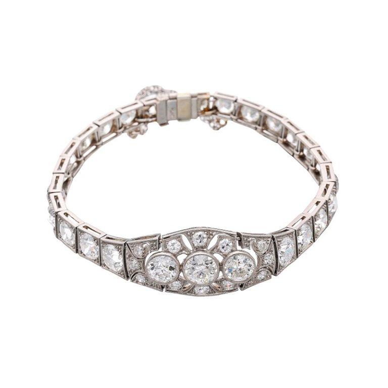 Brilliant Cut A Circa 1940 Diamond Bracelet  For Sale