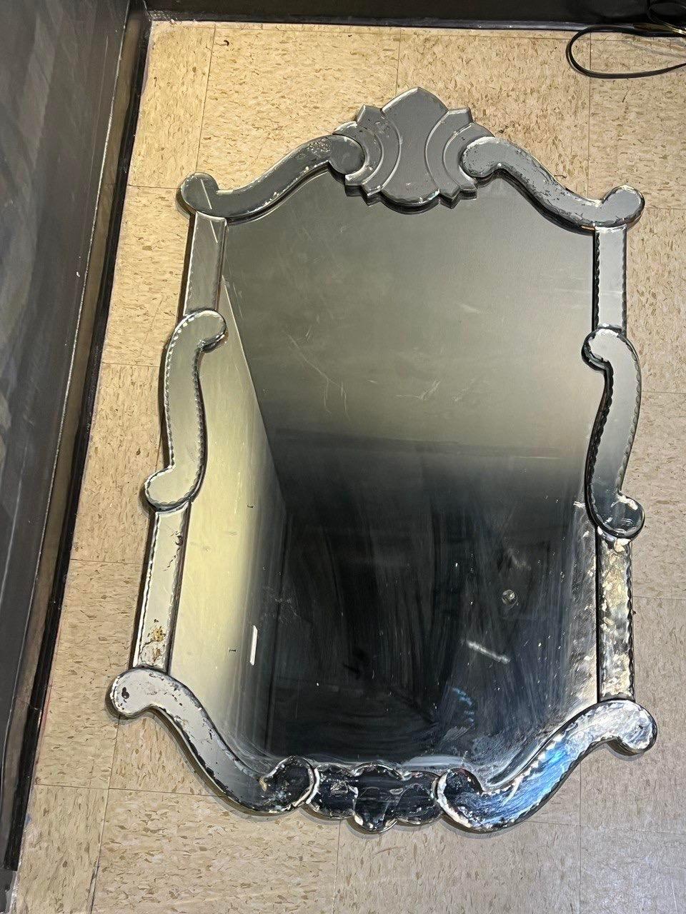 1940's French Art Deco Beveled Mirror For Sale 3