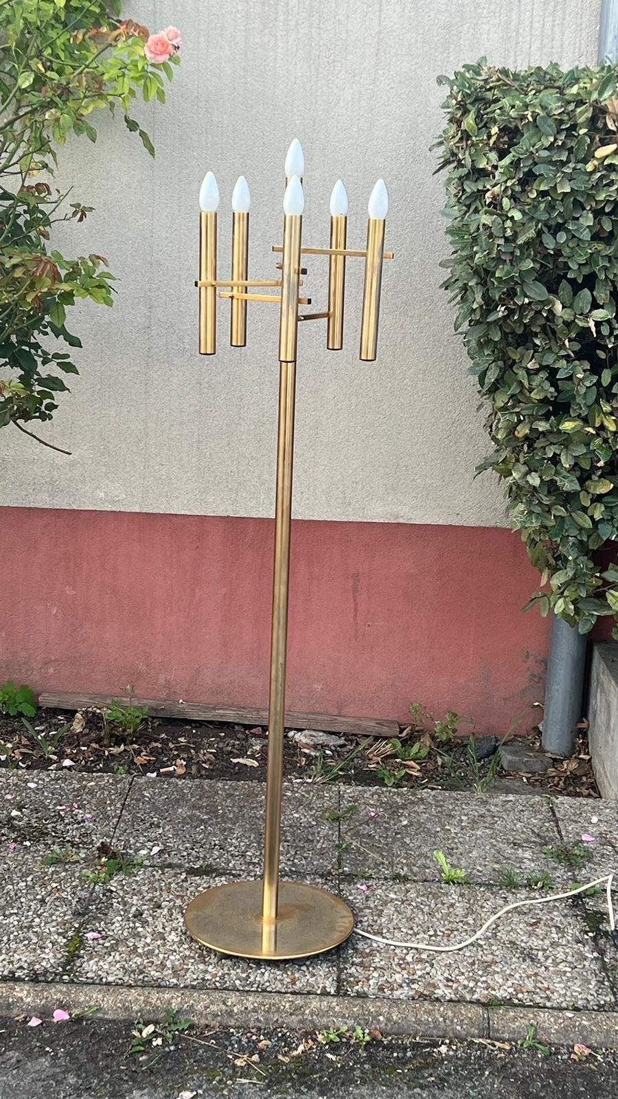 Other A circa 197 brass floor lamp For Sale