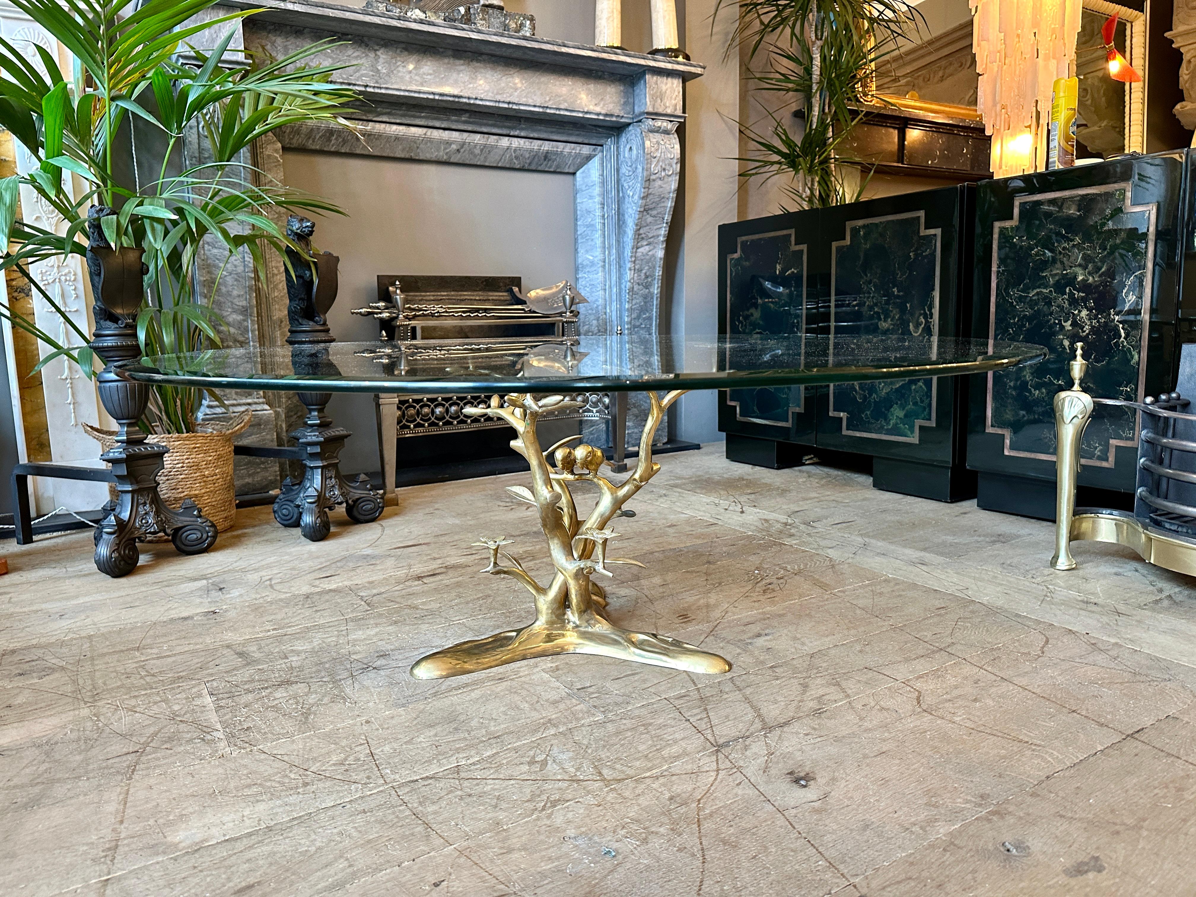 Belgian A Circular Brass Coffee Table By Willy Daro