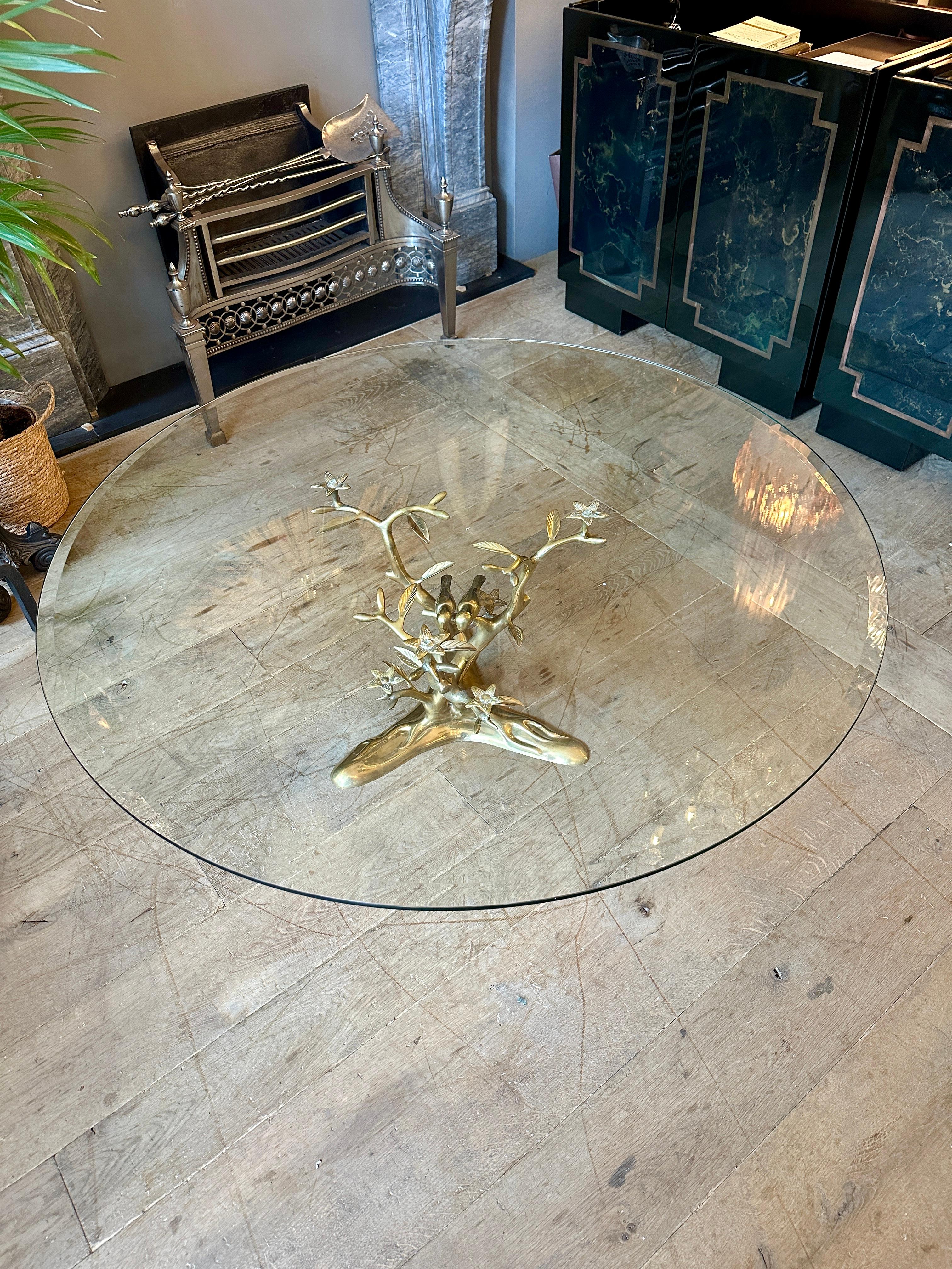 A Circular Brass Coffee Table By Willy Daro 2