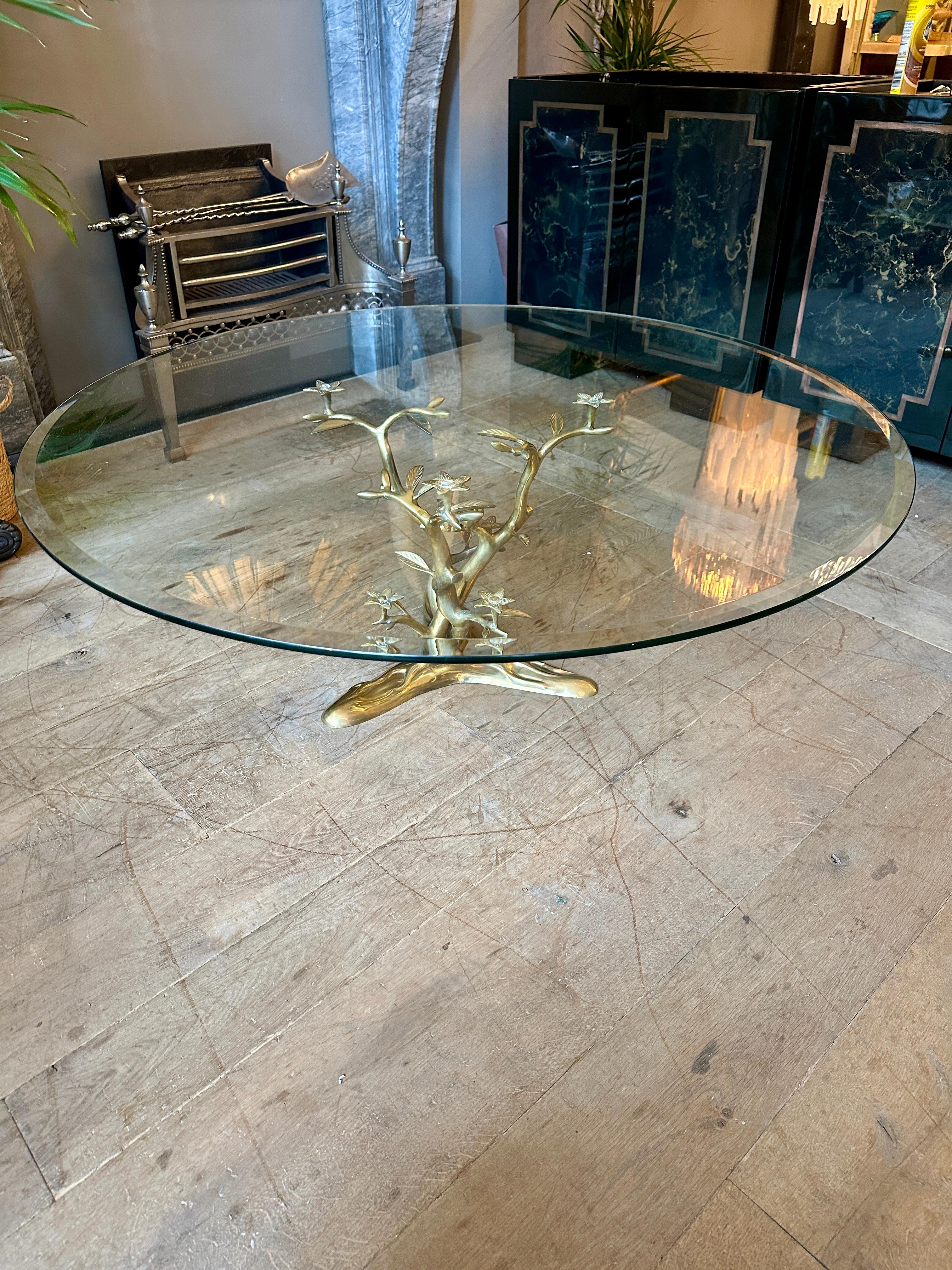 A Circular Brass Coffee Table By Willy Daro 3