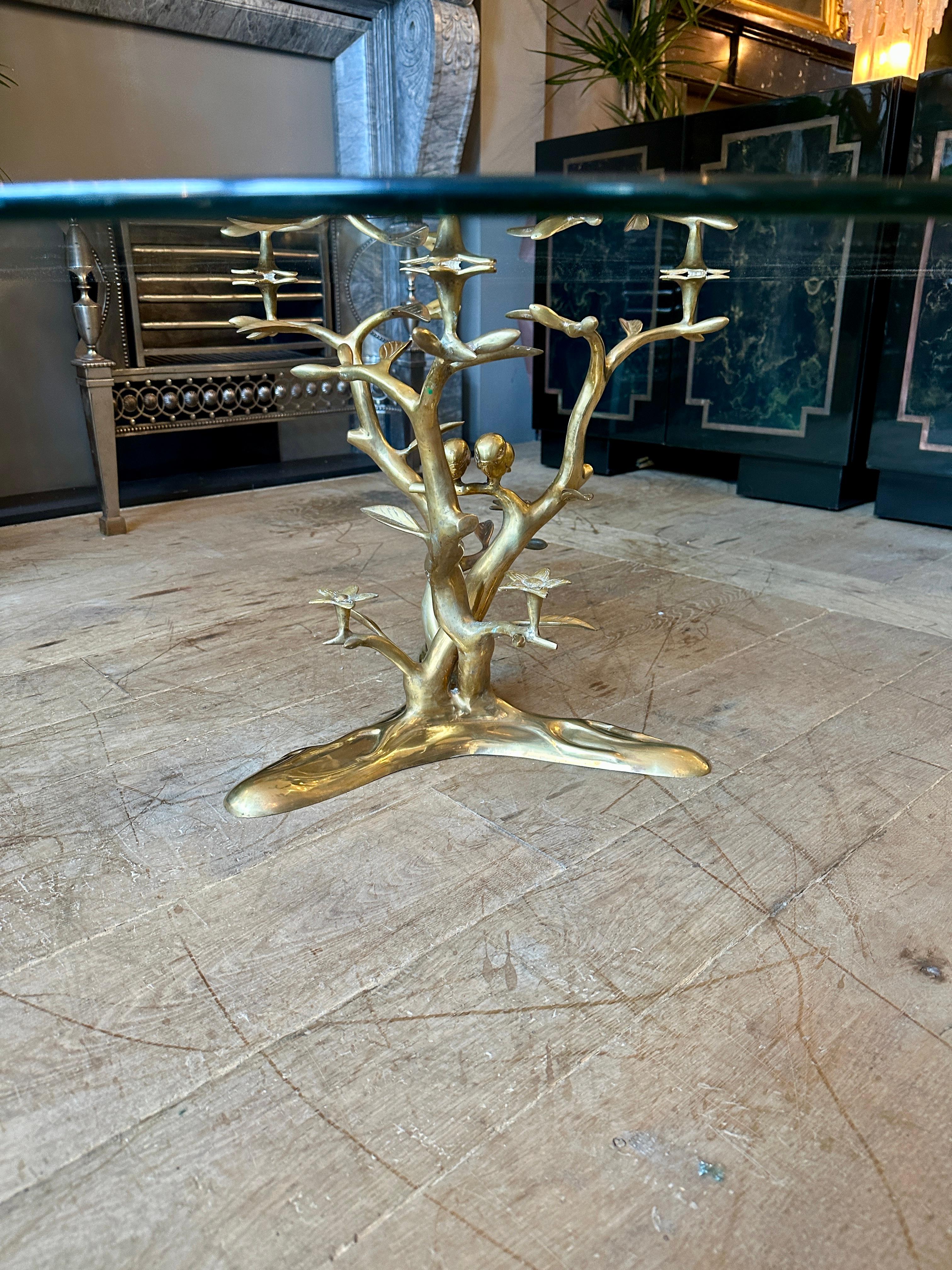 A Circular Brass Coffee Table By Willy Daro 4