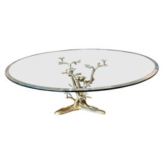 A Circular Brass Coffee Table By Willy Daro