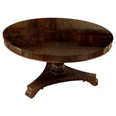 Antique Circular Rosewood Breakfast Table on Octagonal Pedestal with Acanthus Carving