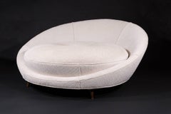 Milo Baughman Round Chaise Lounge, Circular Sofa, circa 1960