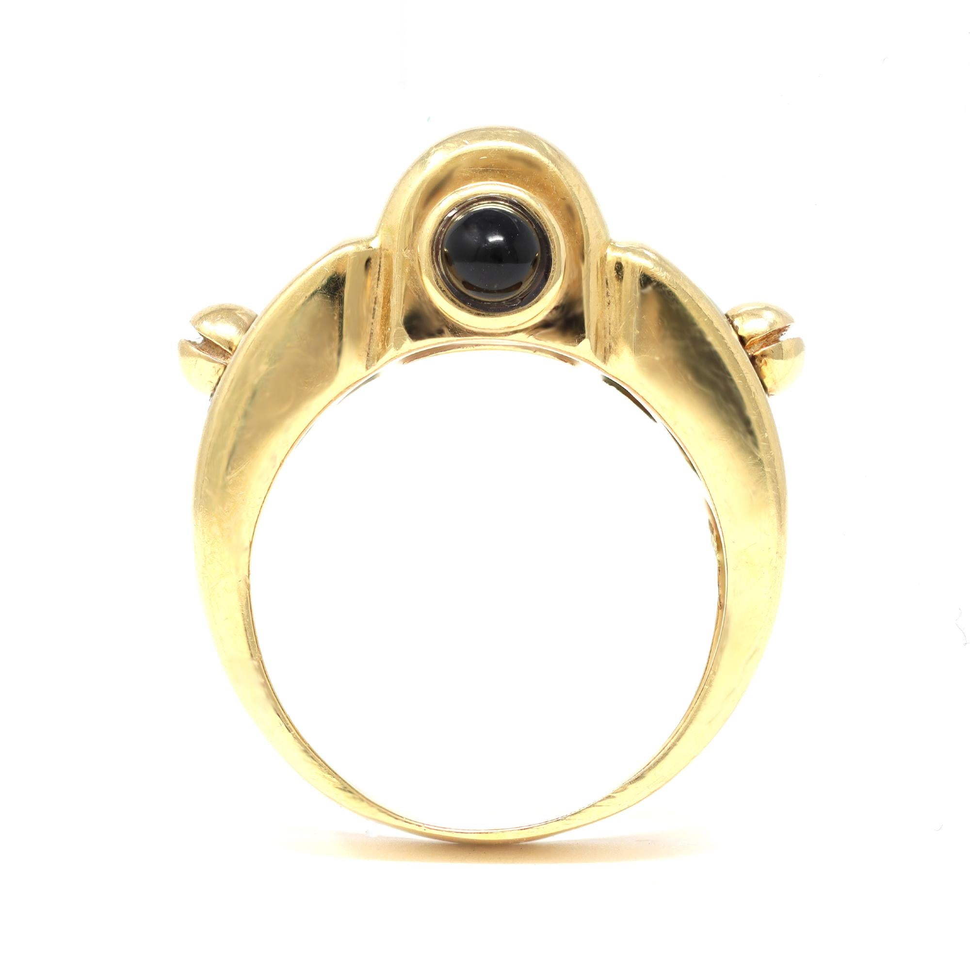 Mixed Cut Citrine & Onyx Cocktail Ring Set in 18k Yellow Gold