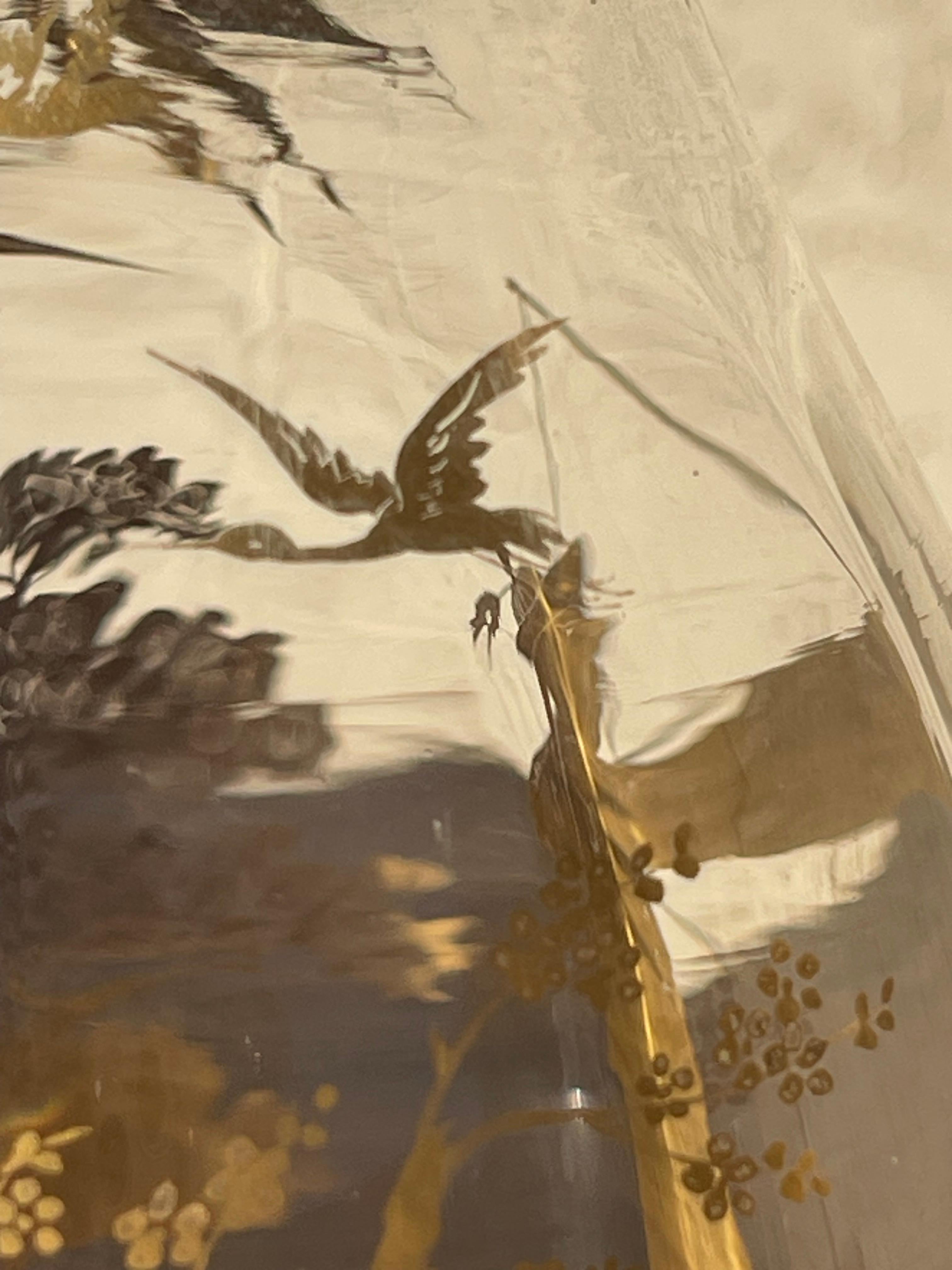 A. Clain & Perrier Fils - Kristallkaraffe/-krug mit Dekoration im japanischen Stil im Angebot 7