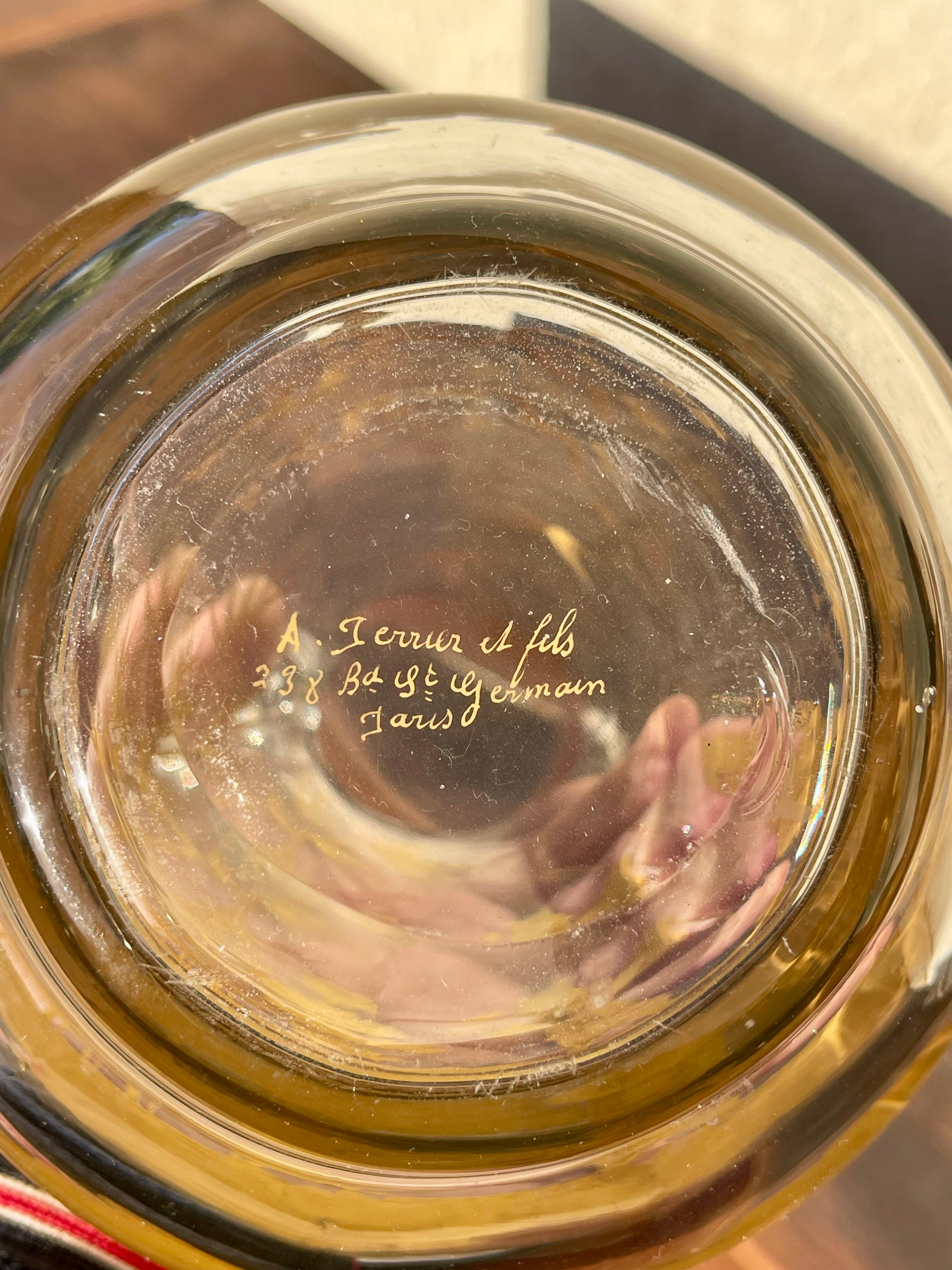 A. Clain & Perrier Fils - Kristallkaraffe/-krug mit Dekoration im japanischen Stil im Angebot 8