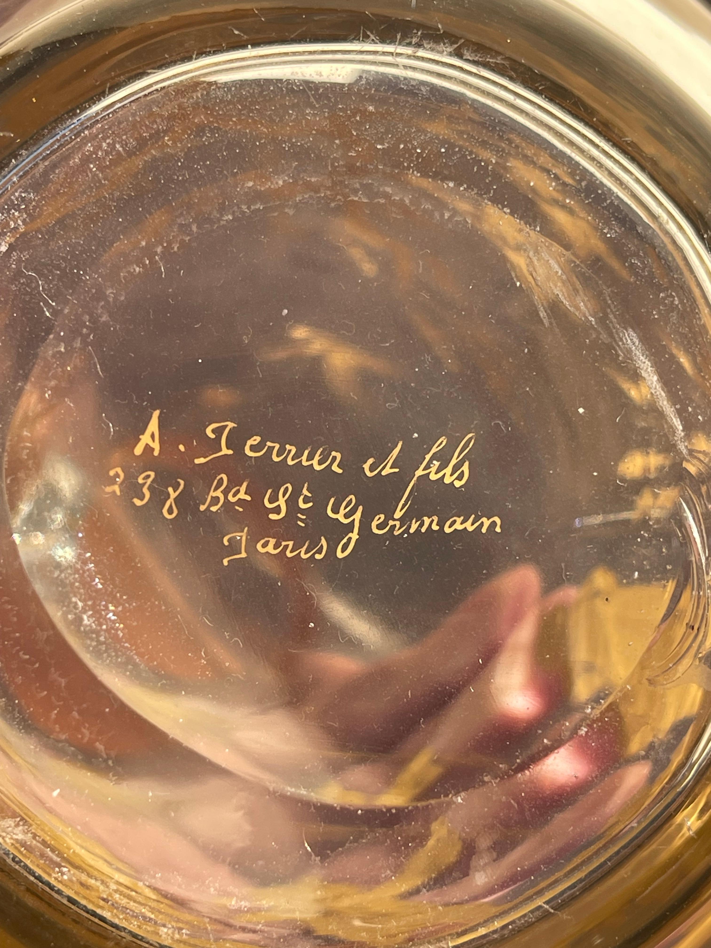 A. Clain & Perrier Fils - Kristallkaraffe/-krug mit Dekoration im japanischen Stil im Angebot 9