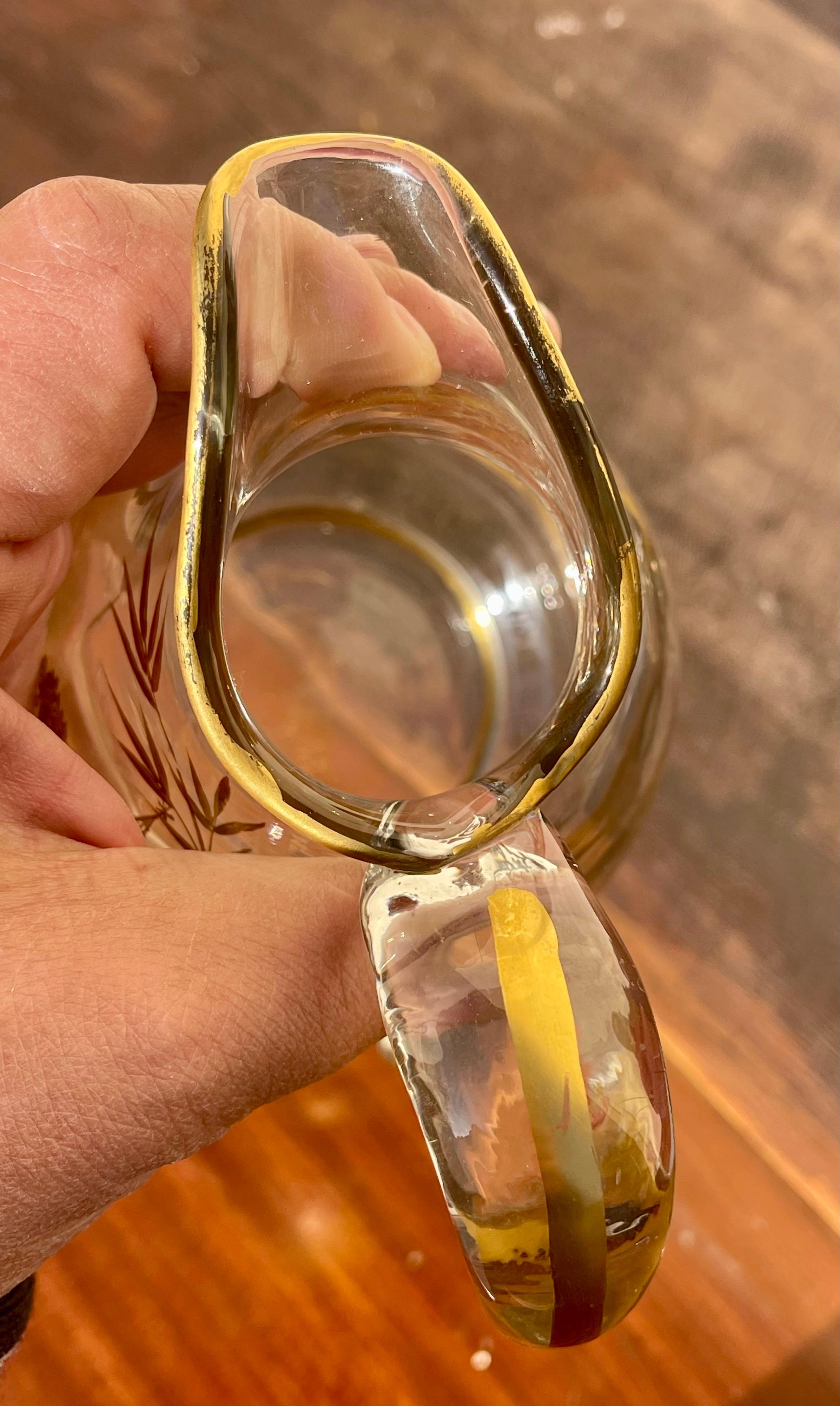 A. Clain & Perrier Fils - Kristallkaraffe/-krug mit Dekoration im japanischen Stil im Angebot 10