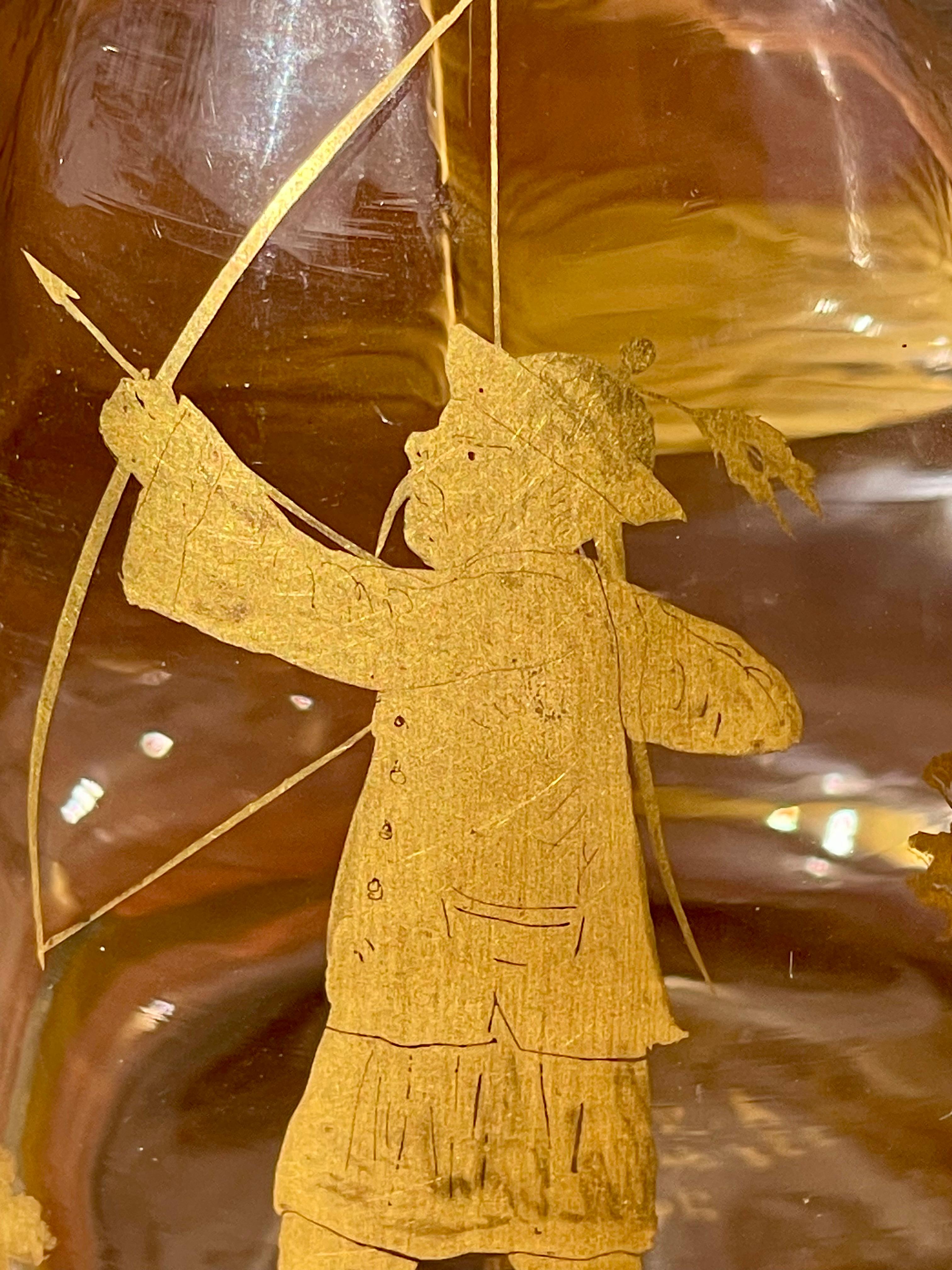 A. Clain & Perrier Fils - Kristallkaraffe/-krug mit Dekoration im japanischen Stil im Angebot 4