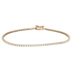 Classic 1.50 Carat Four Prong Tennis Bracelet in 18k Rose Gold Natural Diamonds