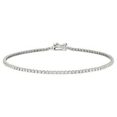 Classic 1.50ct Four Prong Tennis Bracelet in 18k White Gold Natural Diamonds