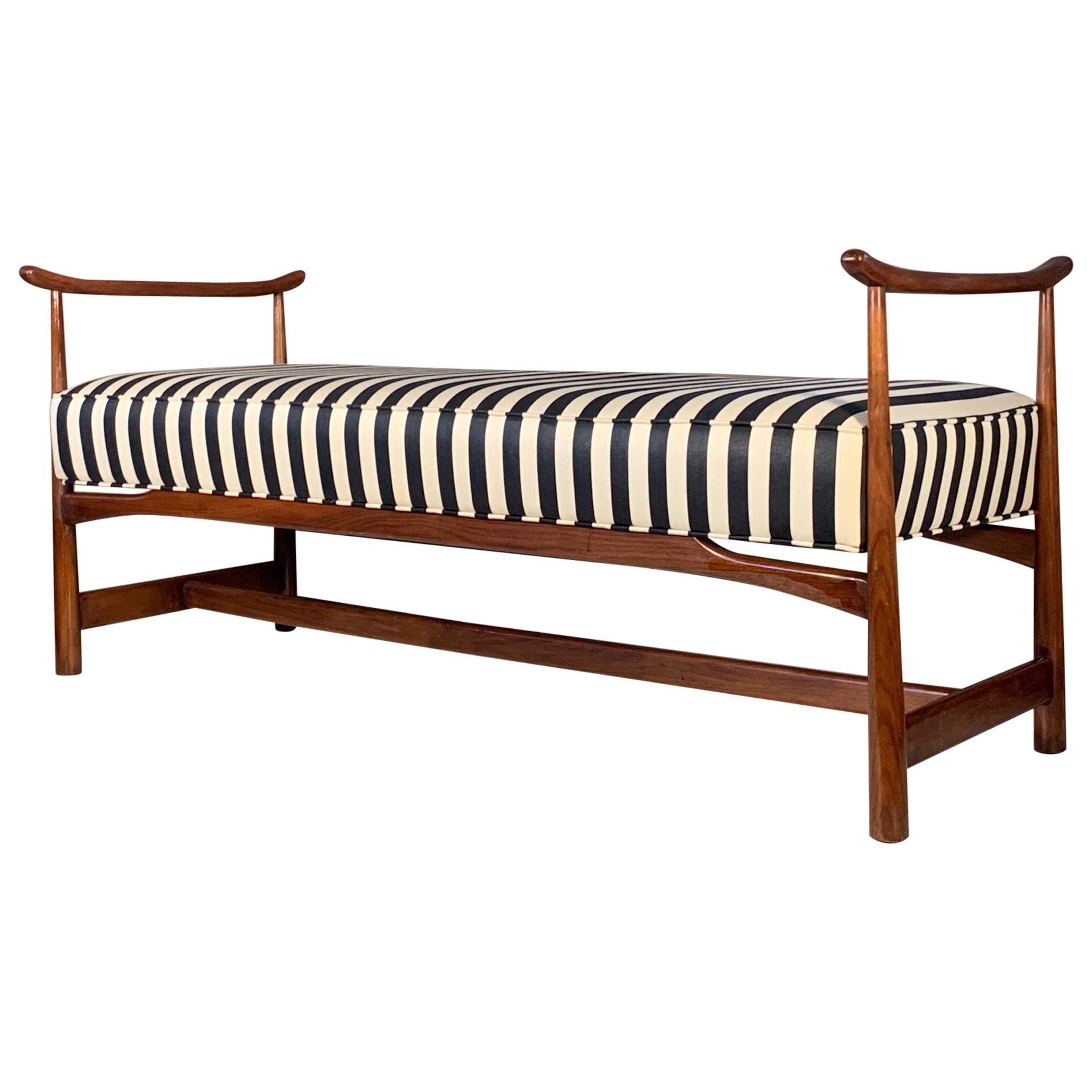Classic Asian Style Bench in Walnut